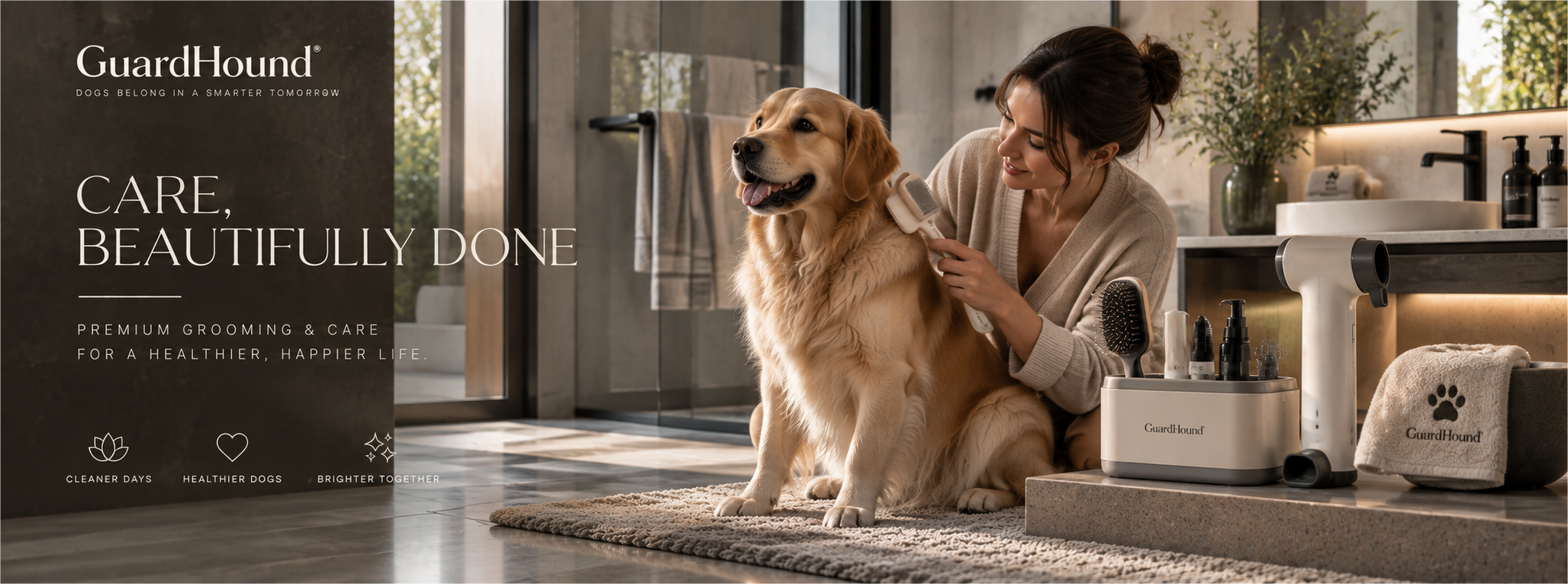GuardHound 品牌广告 · 犬只清洁美容与护理