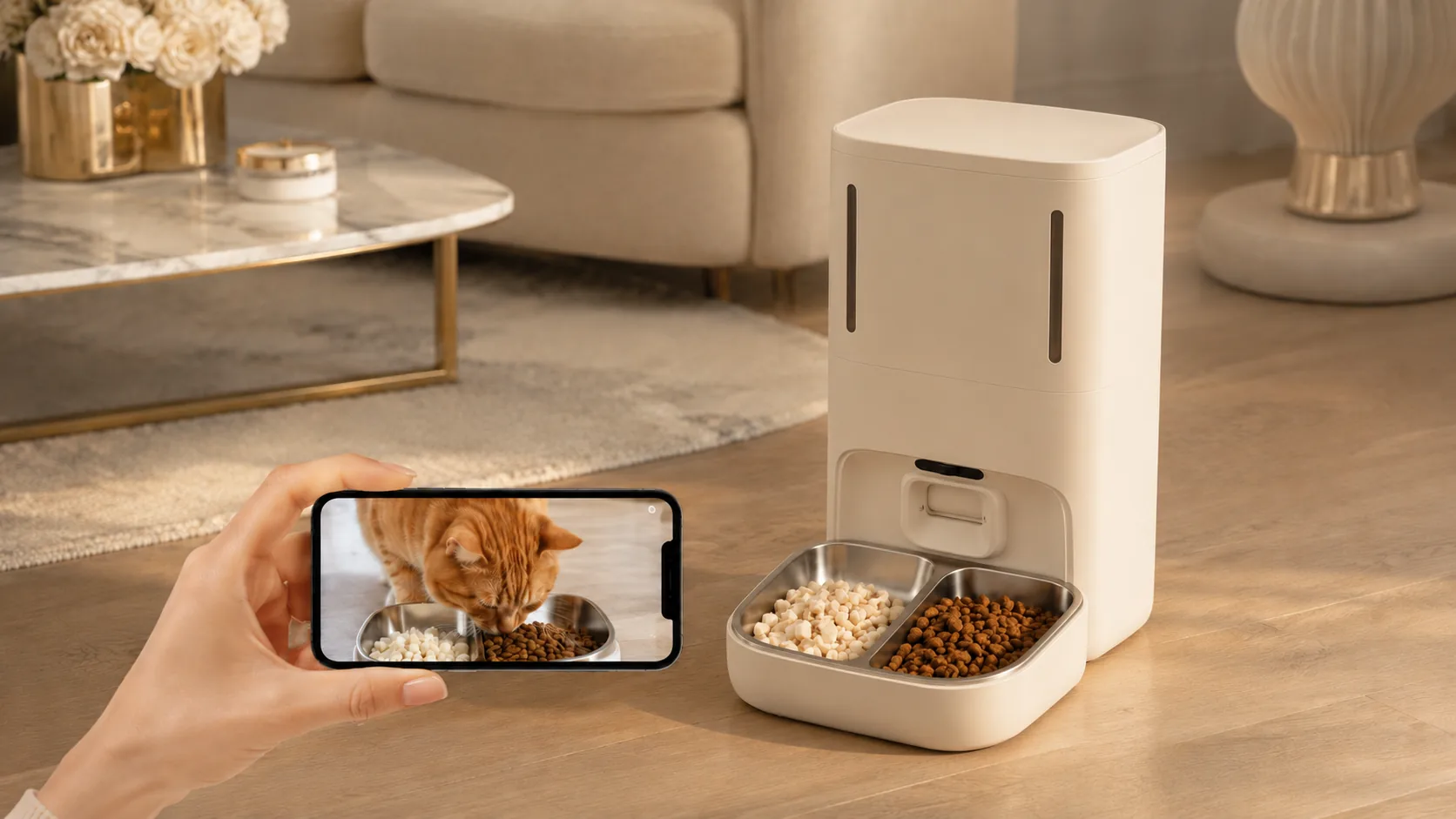 慕斯风格称重智能喂食器 · 随时查看宠物进食状态 · GuardHound