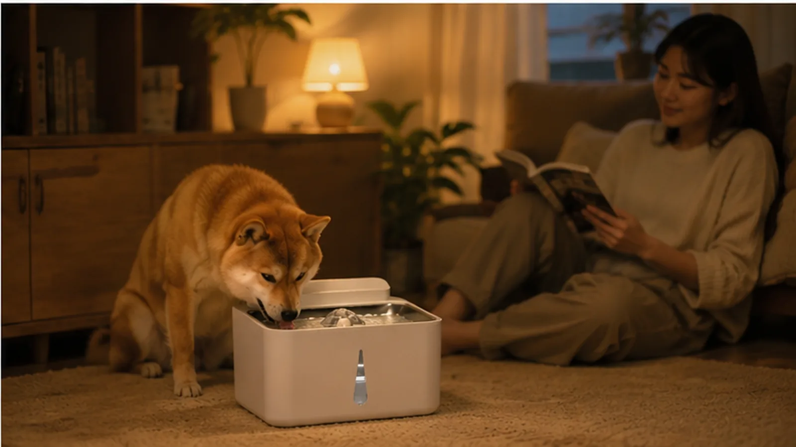 GuardHound 智能循环活水饮水机 · 午后洗衣房场景 · GuardHound DOG