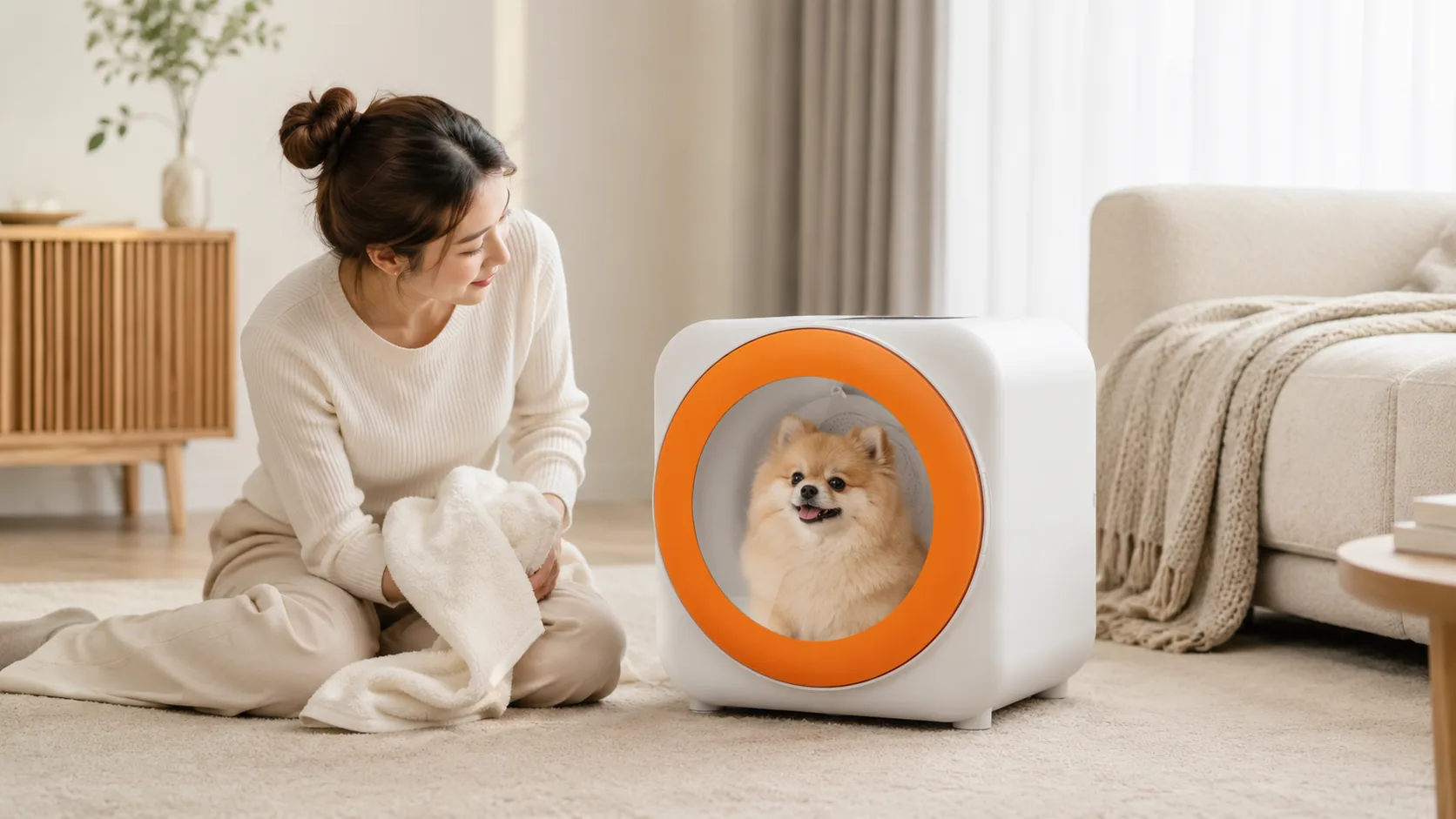 GuardHound 智能宠物烘干箱 · 温暖午后烘干时光 · GuardHound DOG