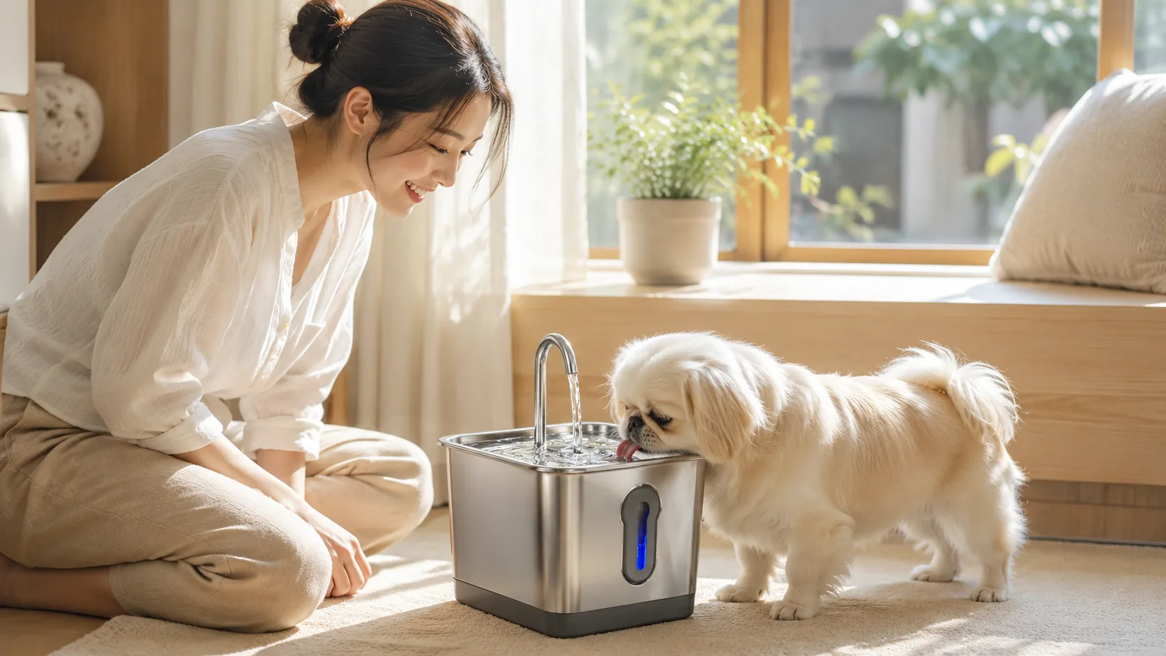 GuardHound 不锈钢智能饮水机 · 傍晚卧室宁静 · GuardHound DOG