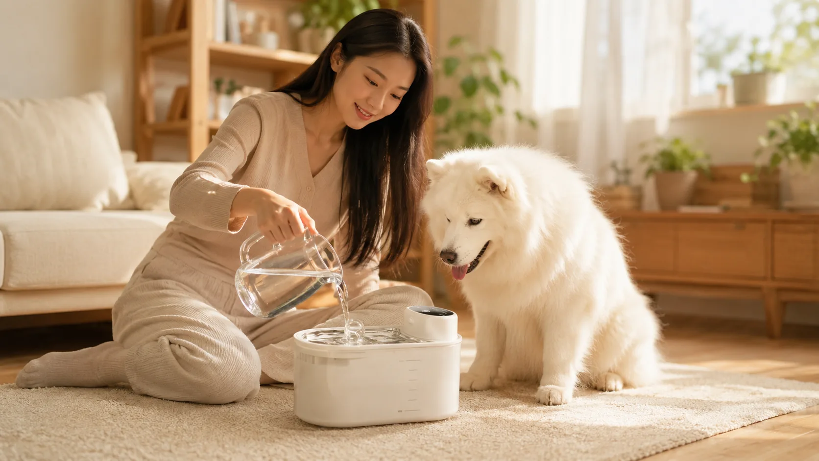 智能循环活氧饮水机 · 书房温馨傍晚 · GuardHound DOG