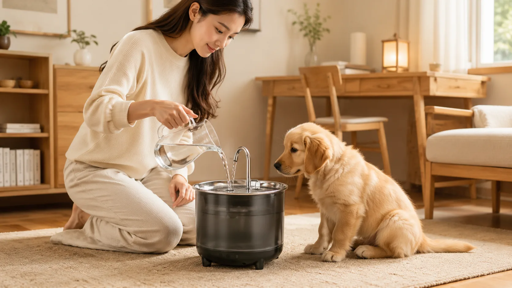 GuardHound 不锈钢循环活水饮水机 · 开放式厨房·早晨 · GuardHound DOG