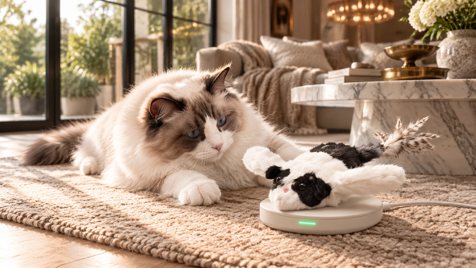 智能逗猫玩具飞鼠造型翅膀扑打 · 充电设计 · GuardHound