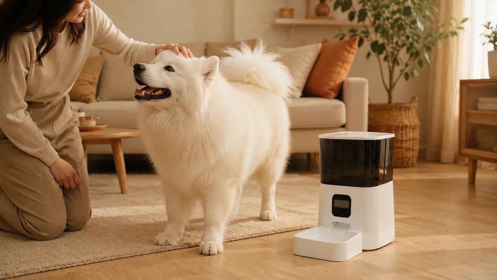 GuardHound 智能定时定量喂食器 · 客厅落地窗午后 · GuardHound DOG