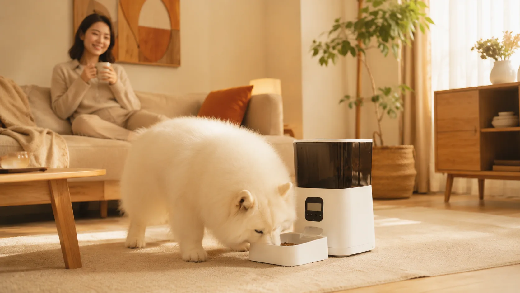 GuardHound 智能定时定量喂食器 · 书房羊毛地毯旁 · GuardHound DOG