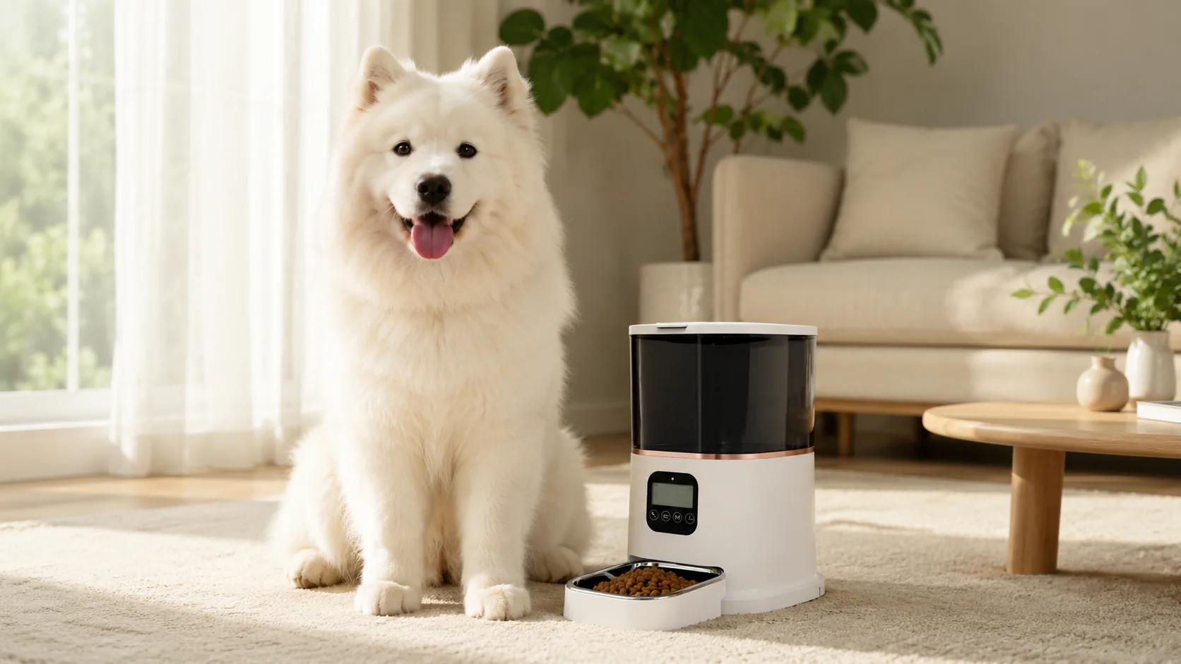 智能双碗宠物喂食器 · 透明粮仓余 · GuardHound DOG