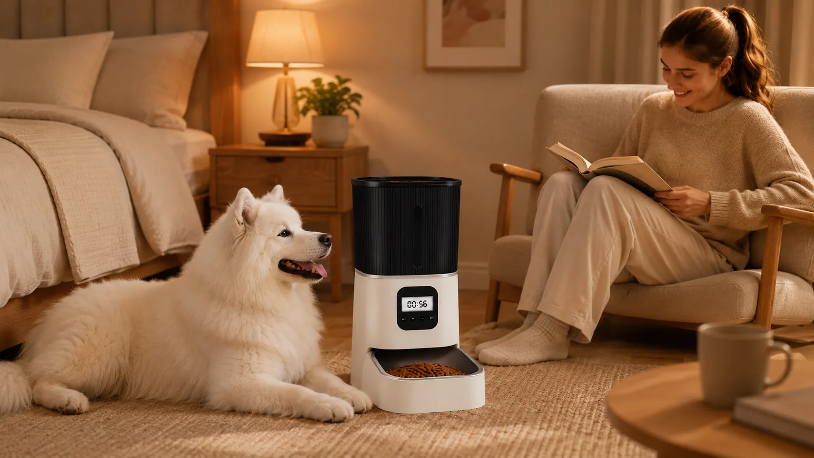 智能定时定量自动喂食器 · 书房静谧夜晚 · GuardHound DOG