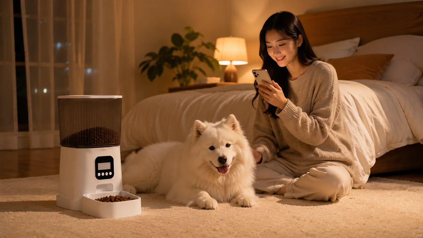 智能宠物喂食器 · 夜晚的温馨陪伴 · GuardHound DOG