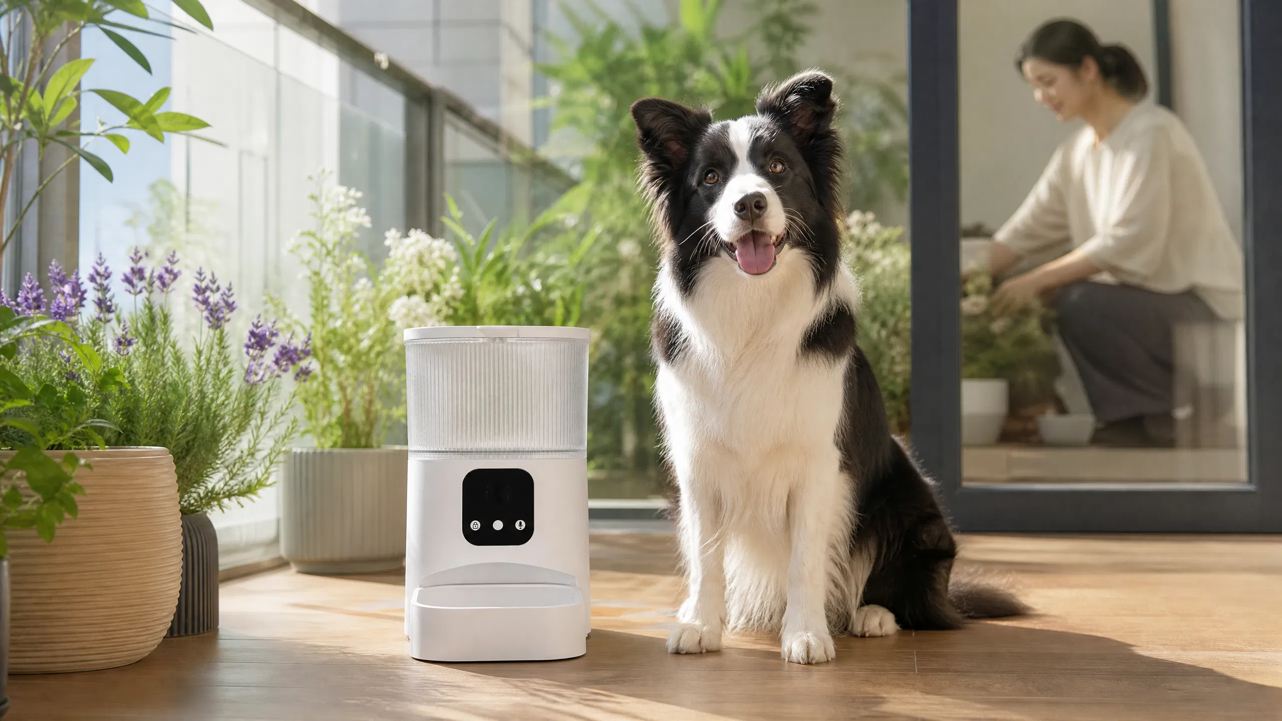 GuardHound 智能喂食器 GH-F1 · 开放式厨房的晨间喂食 · GuardHound DOG