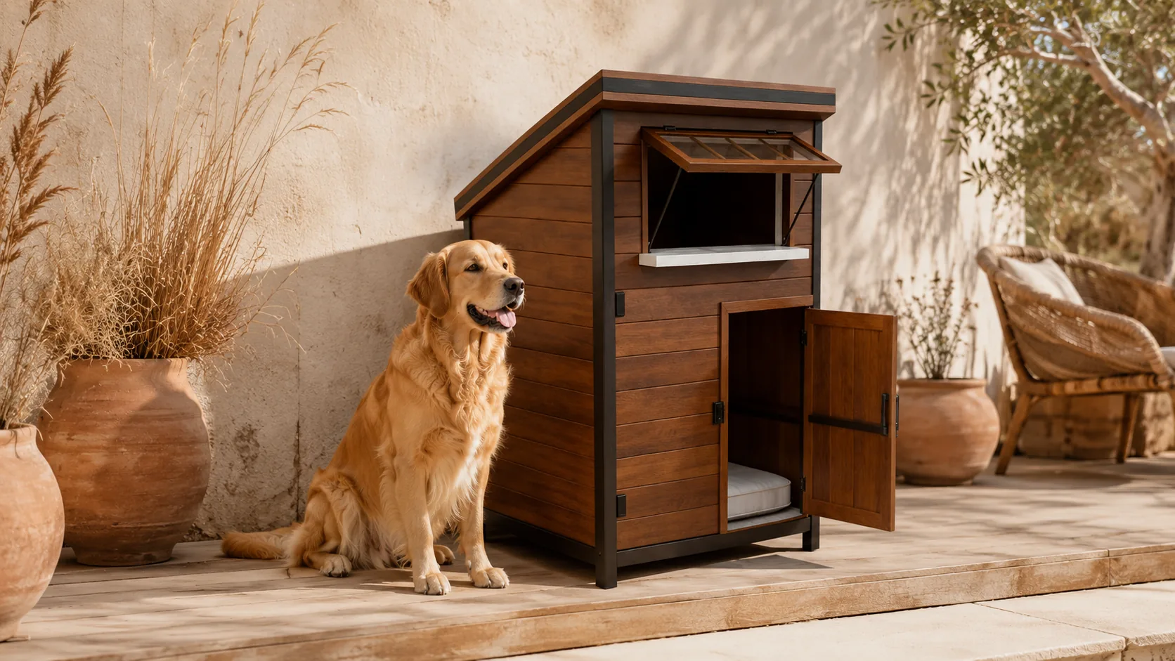 实木双门狗笼 · 斜坡屋顶美 · GuardHound DOG