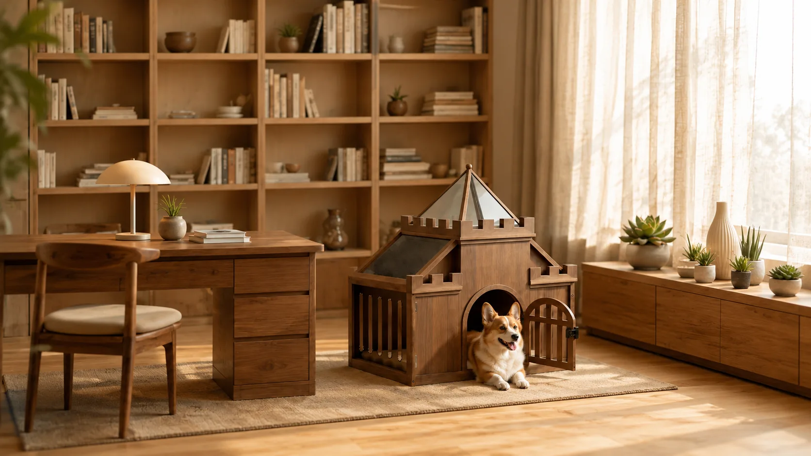 城堡造型实木宠物窝 · 细节图 1 · GuardHound DOG