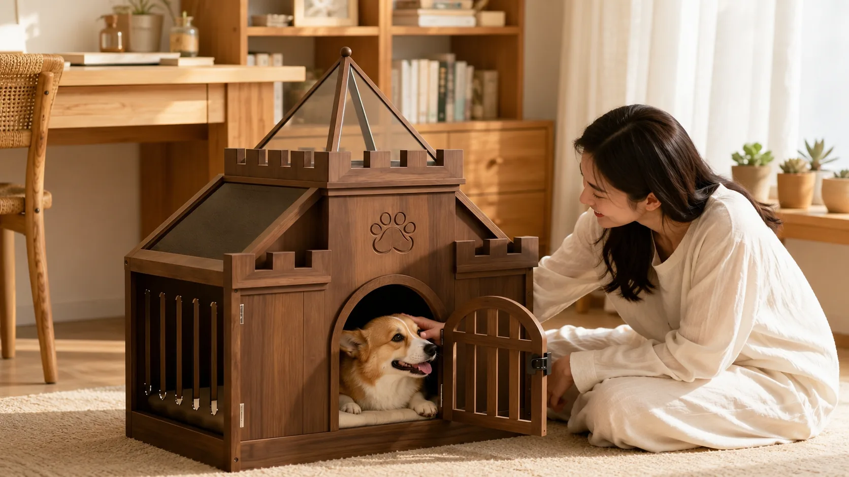 城堡造型实木宠物窝 · 夜间安眠 · GuardHound DOG