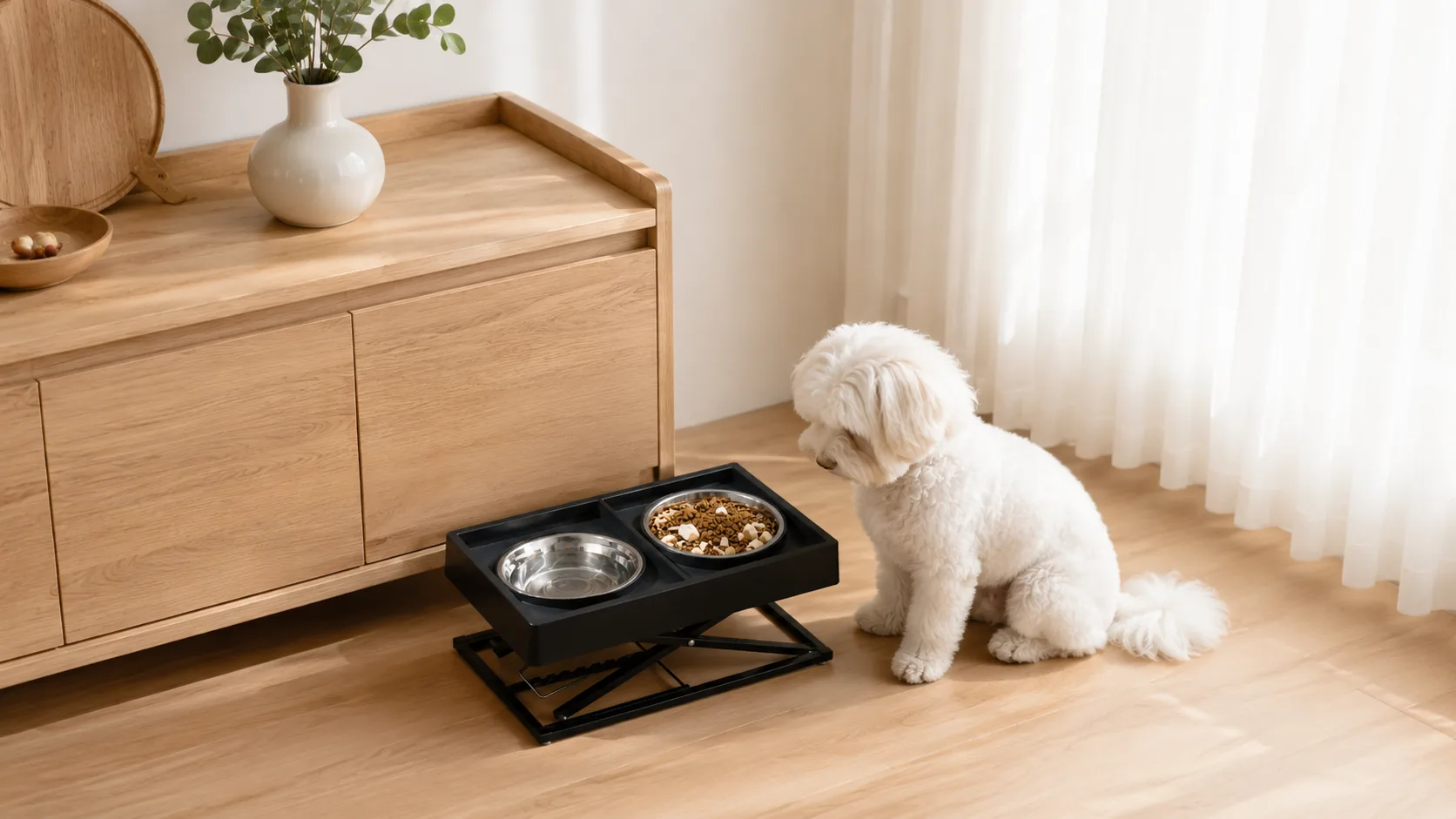 升降双碗喂食器 · 不锈钢碗卫 · GuardHound DOG
