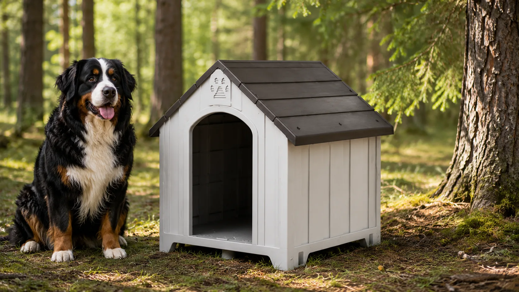 仿木纹塑料狗屋 · 底部支脚防 · GuardHound DOG