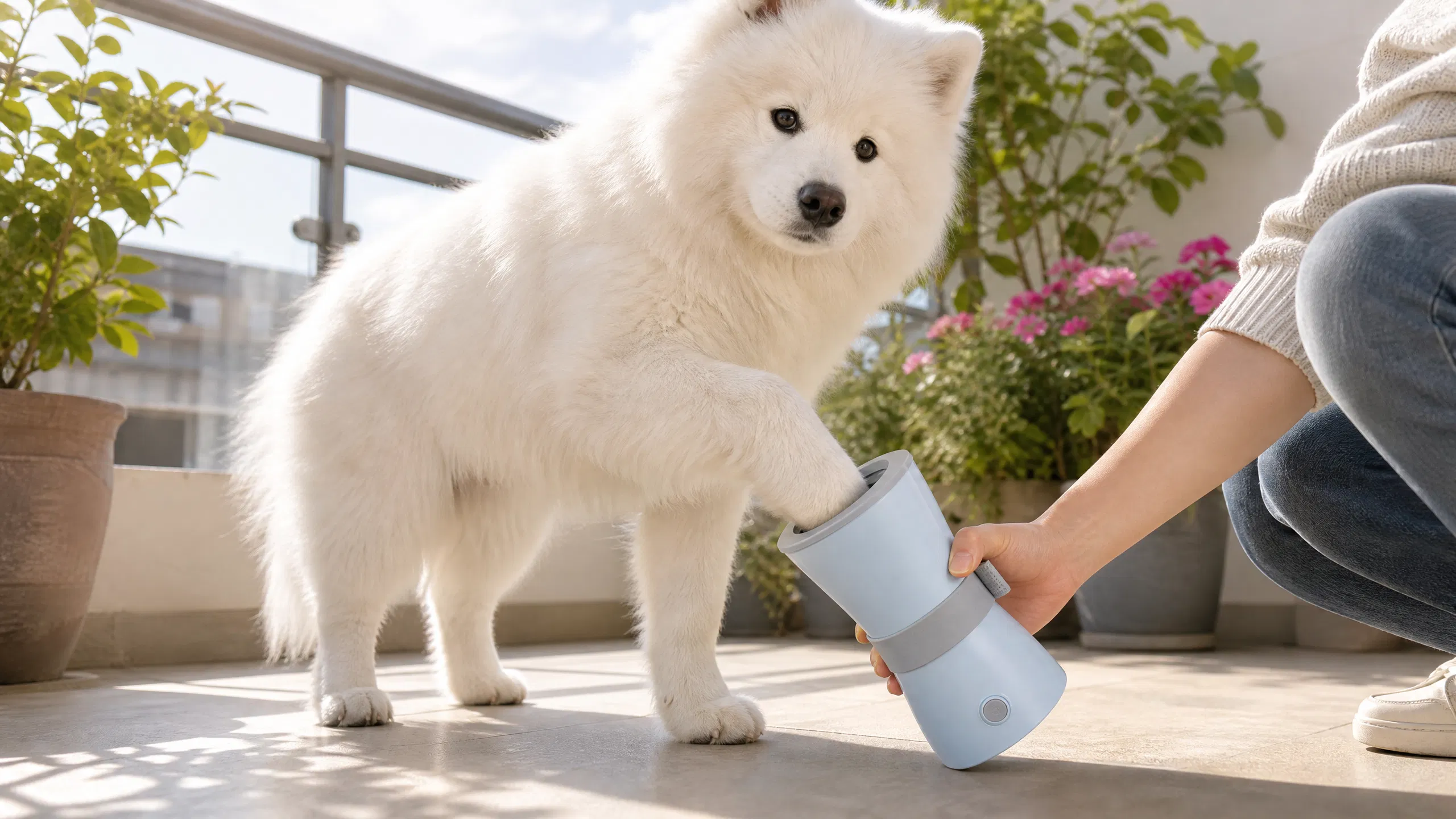 狗狗自动洗脚器宠物清洁杯 · 防溅设计， · GuardHound DOG