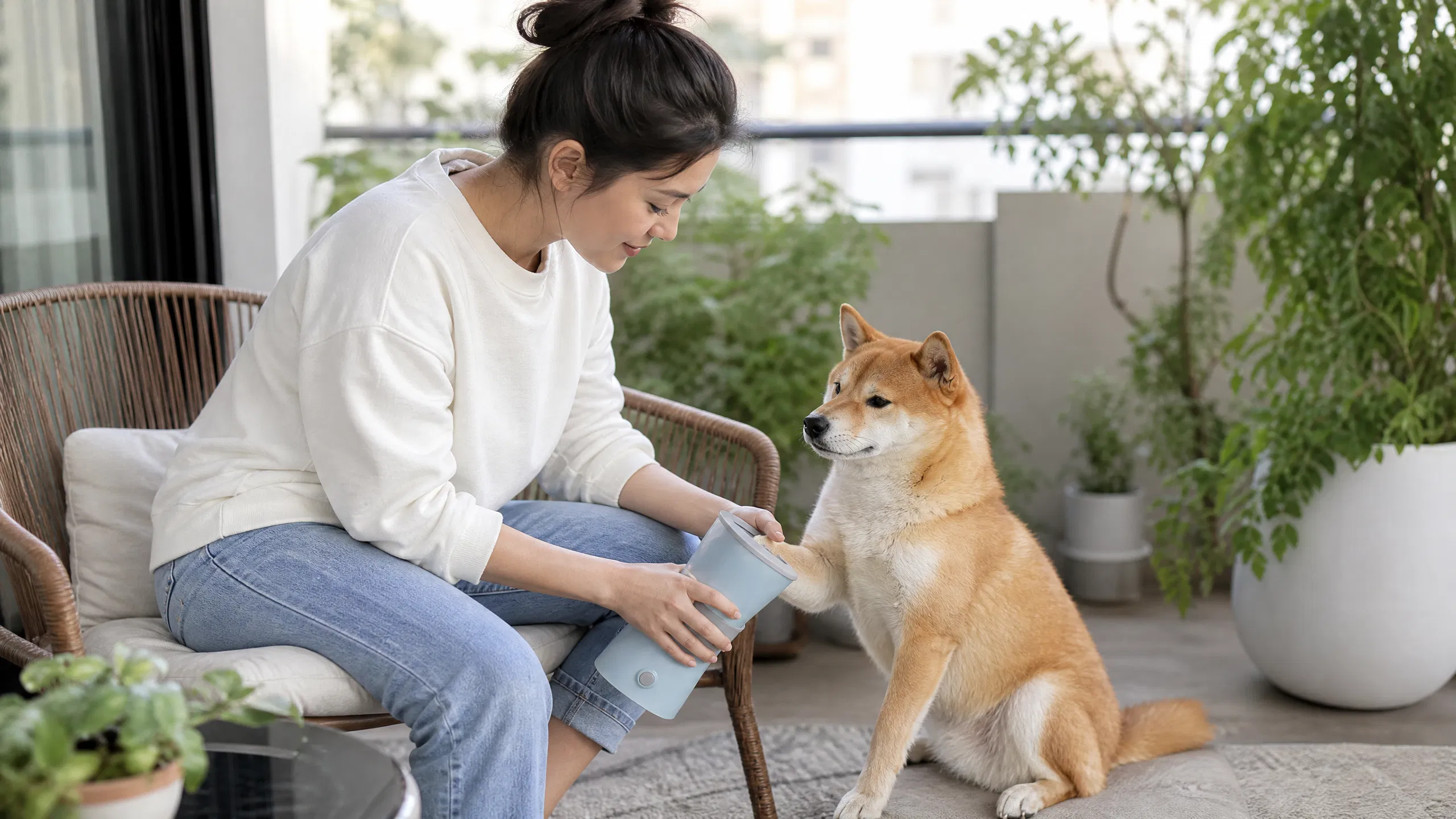 狗狗自动洗脚器宠物清洁杯 · 傍晚后院归来 · GuardHound DOG