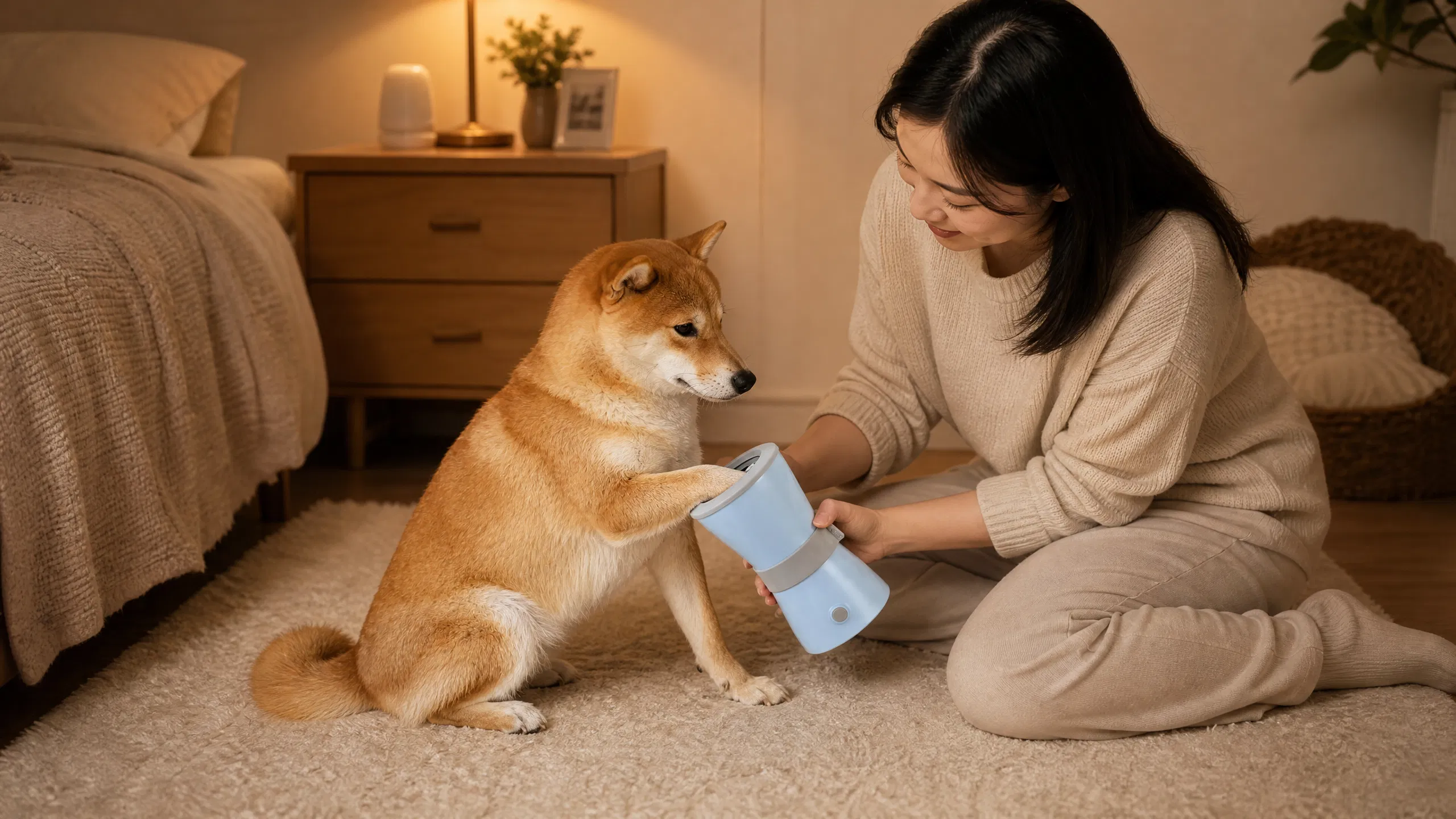 狗狗自动洗脚器宠物清洁杯 · 夜晚温馨清洁 · GuardHound DOG