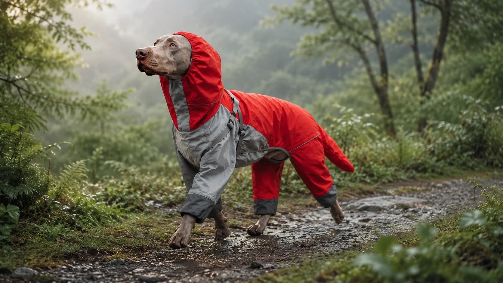 雨天遛狗防水大狗全包连帽冲锋雨衣 · GuardHound DOG