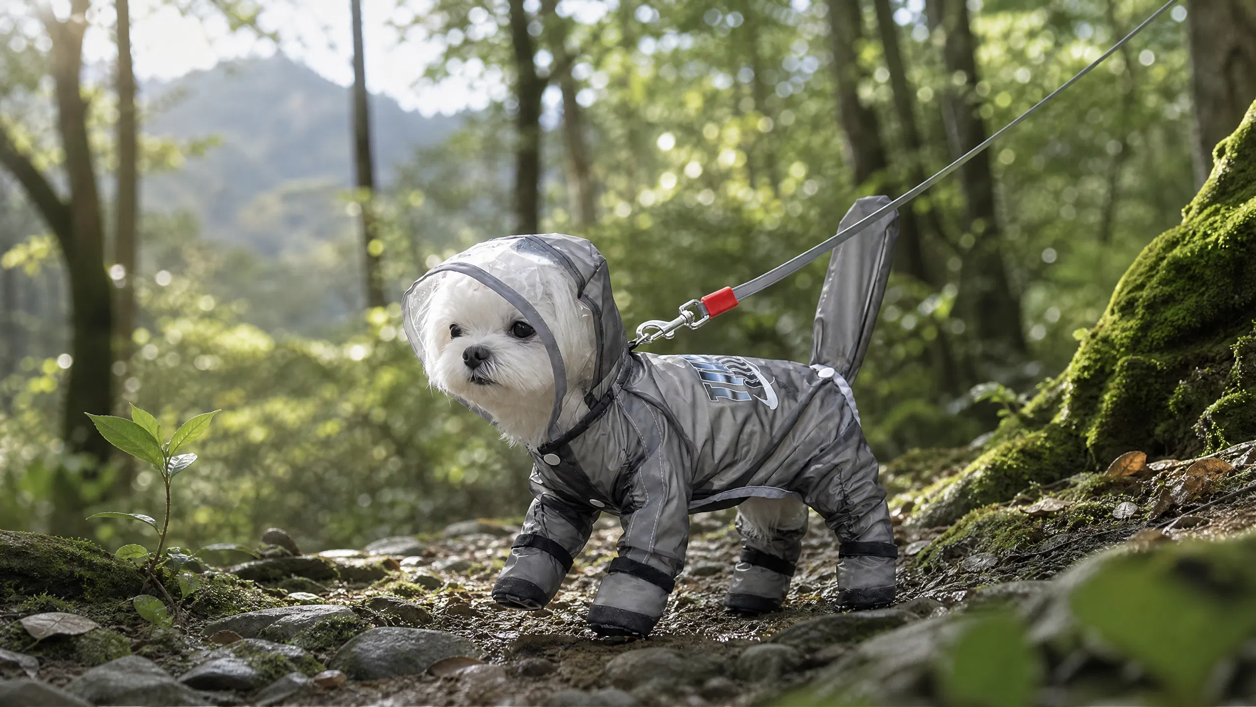 狗狗雨衣可牵引四脚包尾防水 · GuardHound DOG