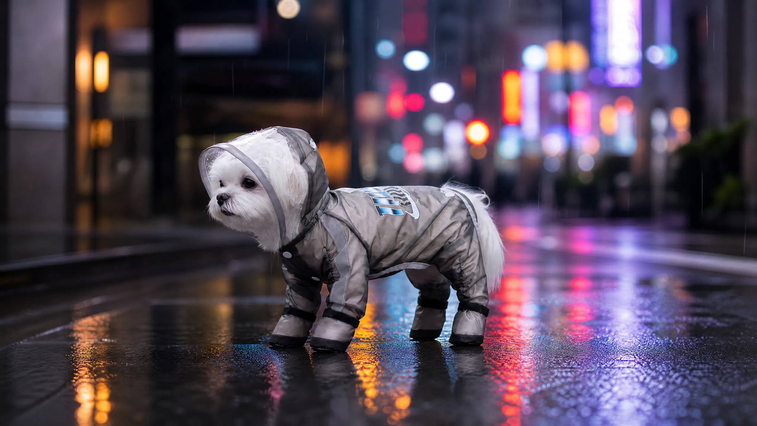 狗狗雨衣可牵引四脚包尾防水 · 全包连体设 · GuardHound DOG