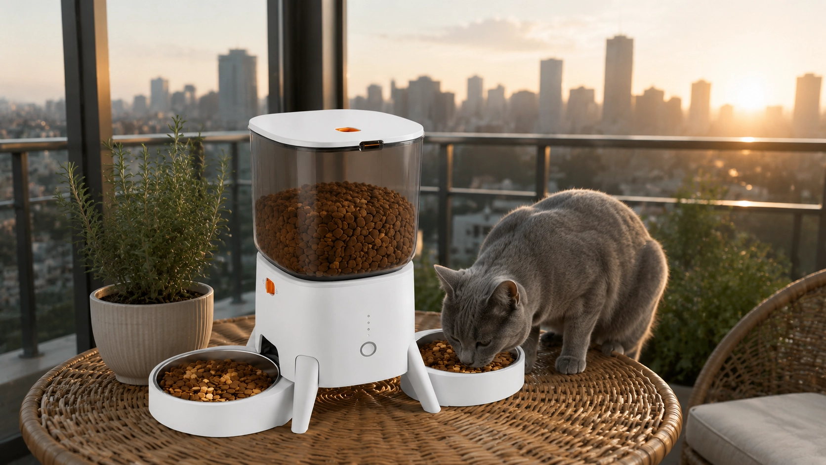 智能双碗自动喂食器 · 午后客厅的悠闲加餐 · GuardHound