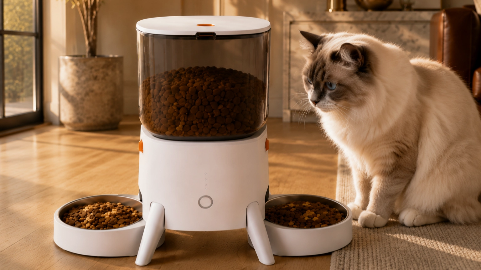 智能双碗自动喂食器 · 周末早晨的慵懒用餐 · GuardHound