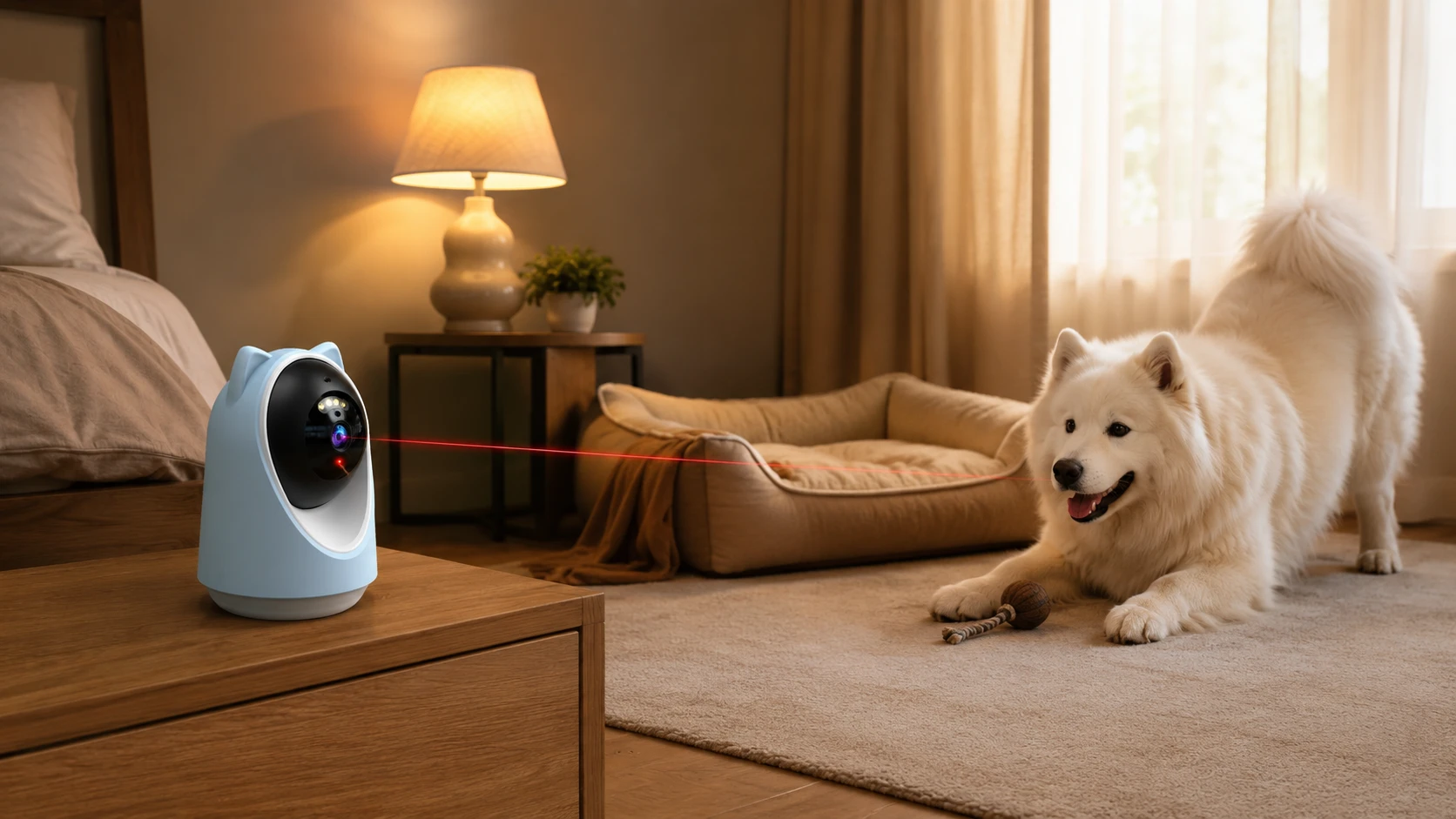 猫耳AI识别追踪爱宠激光逗宠监控器 · 双向语音实 · GuardHound DOG