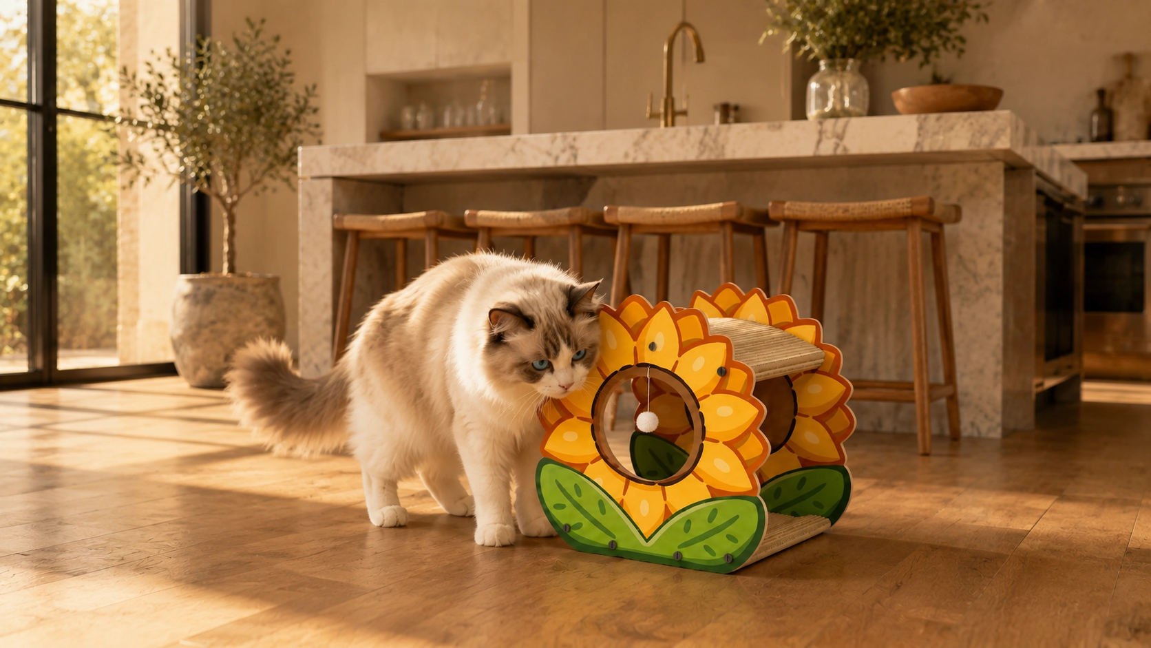 向日葵双层猫抓板猫窝一体 · 厨房大理石岛的早晨 · GuardHound