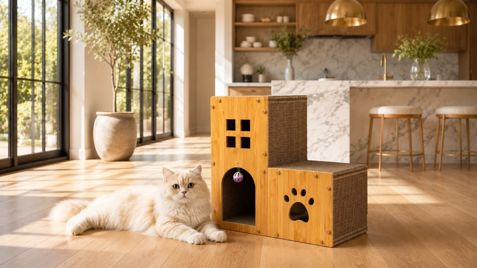 阶梯城堡猫抓板窝 · 镂空窗设计 · GuardHound