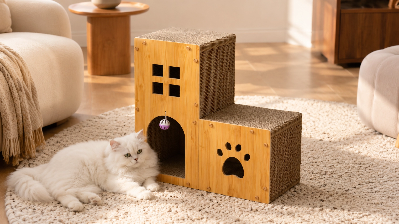 阶梯城堡猫抓板窝 · 清晨阳光下的布偶猫 · GuardHound