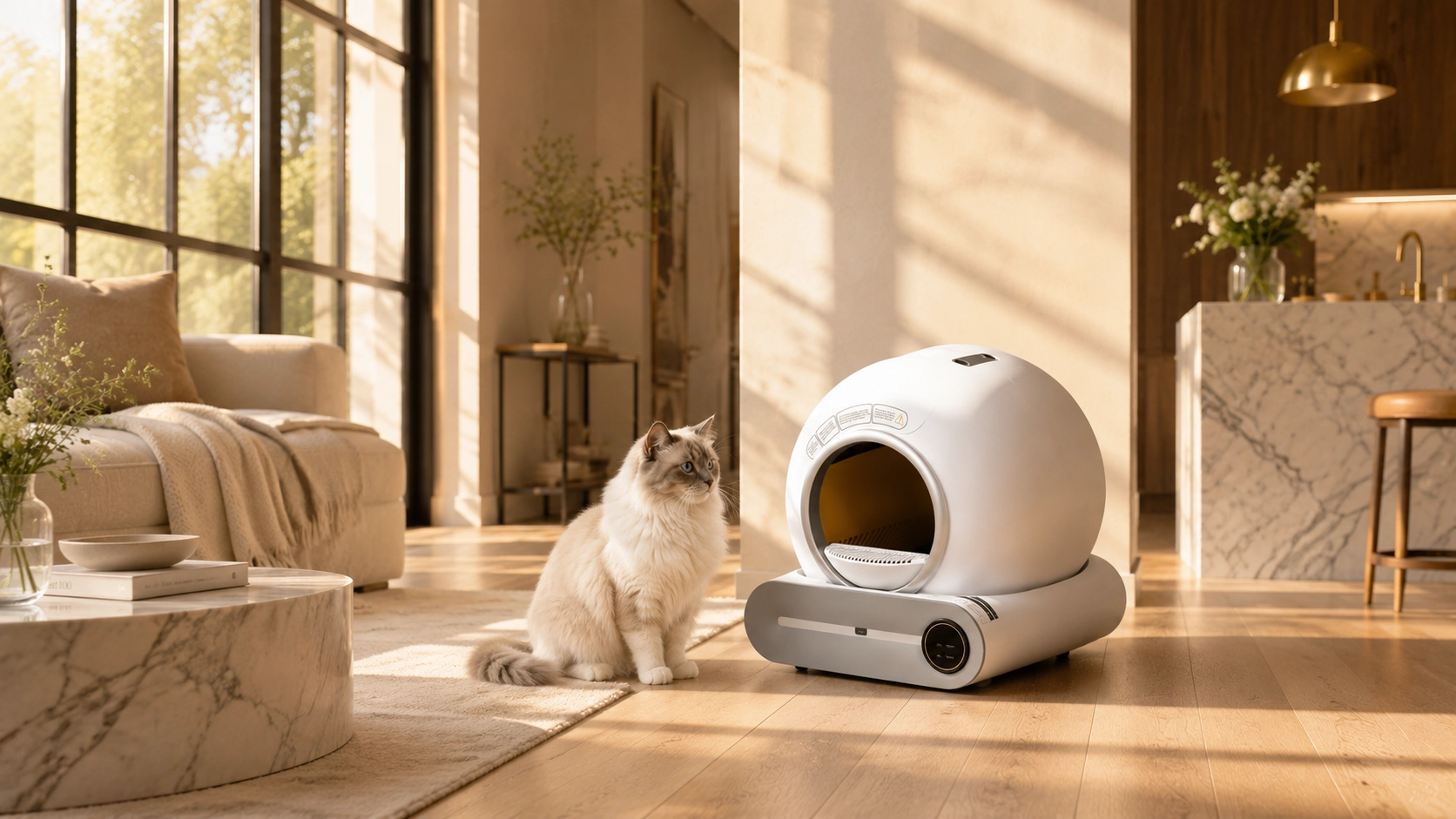 智能自清洁猫砂盆 · 清晨阳光里的拉格猫 · GuardHound