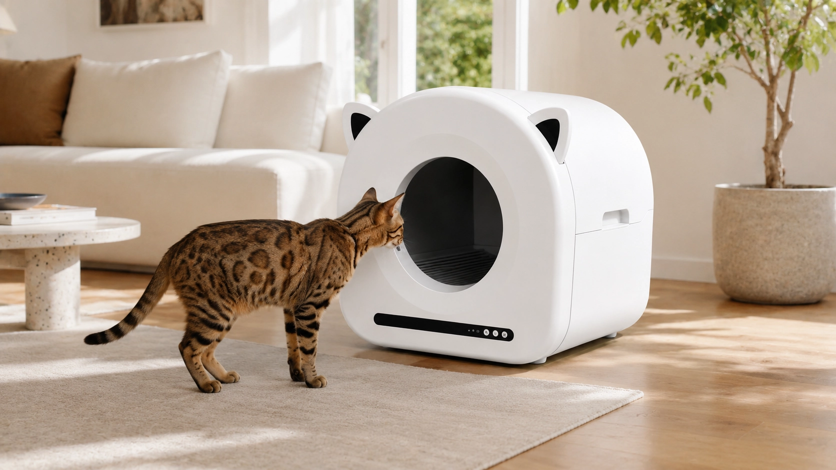 猫耳造型智能猫砂盆 · 省砂更省心 · GuardHound