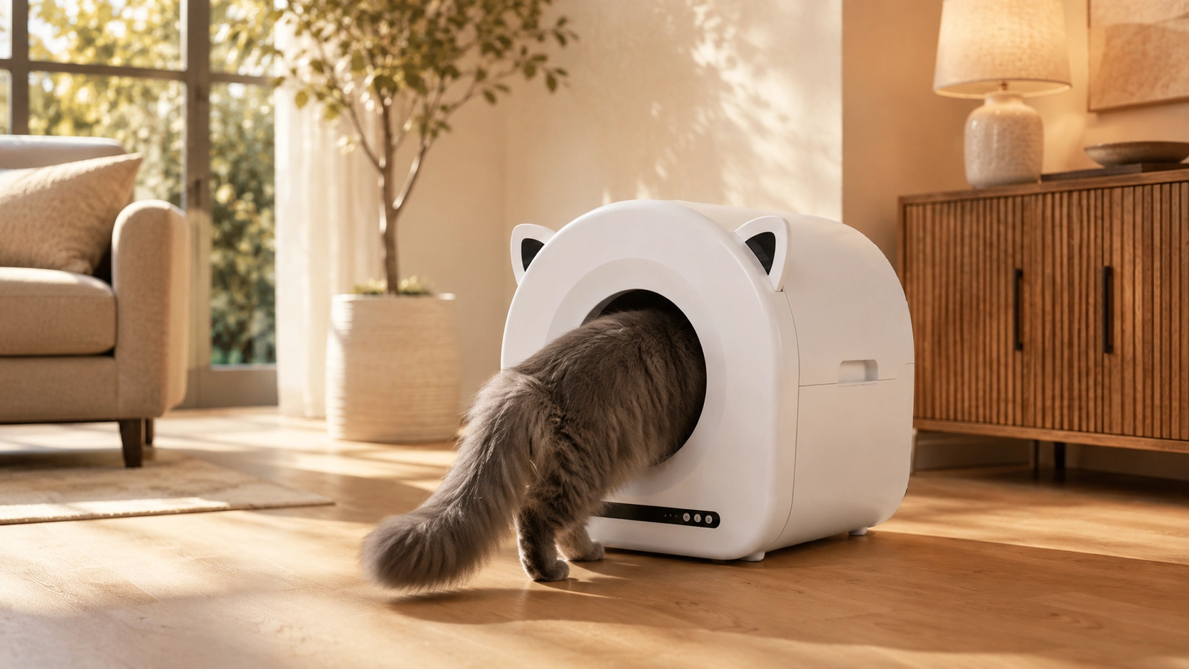 猫耳造型智能猫砂盆 · 午后阳光角落 · GuardHound