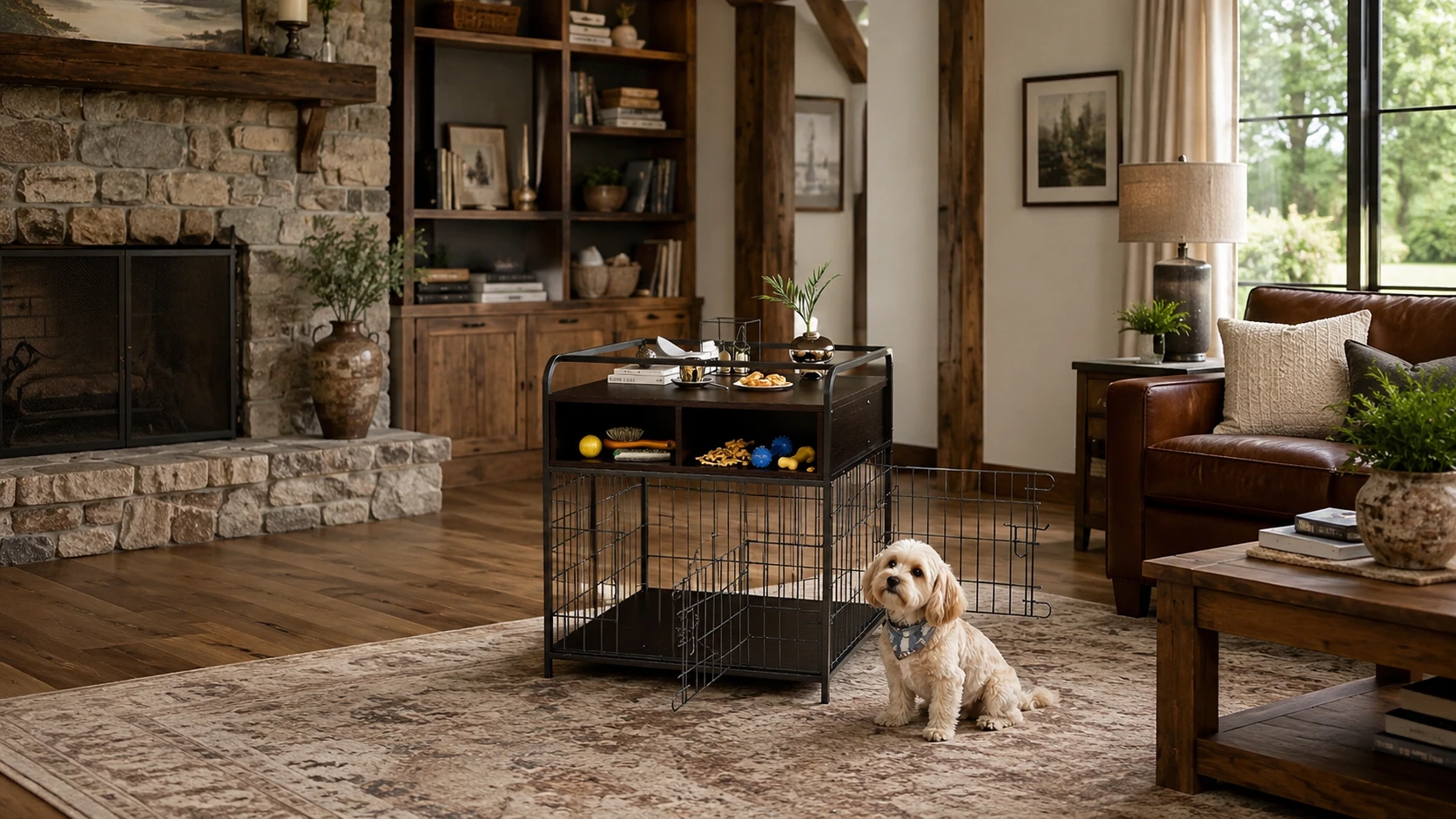 深棕色木质宠物储物柜 · 细节图 1 · GuardHound DOG