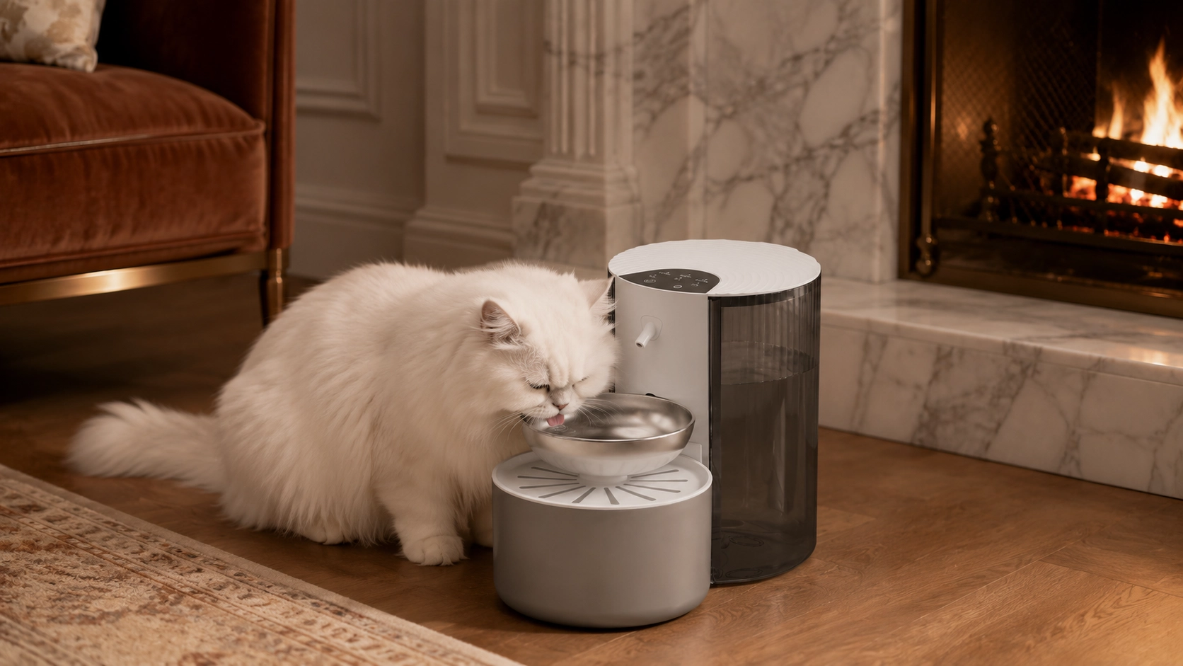 倾倒式不锈钢宠物饮水机 · 波斯猫典雅陪伴 · GuardHound