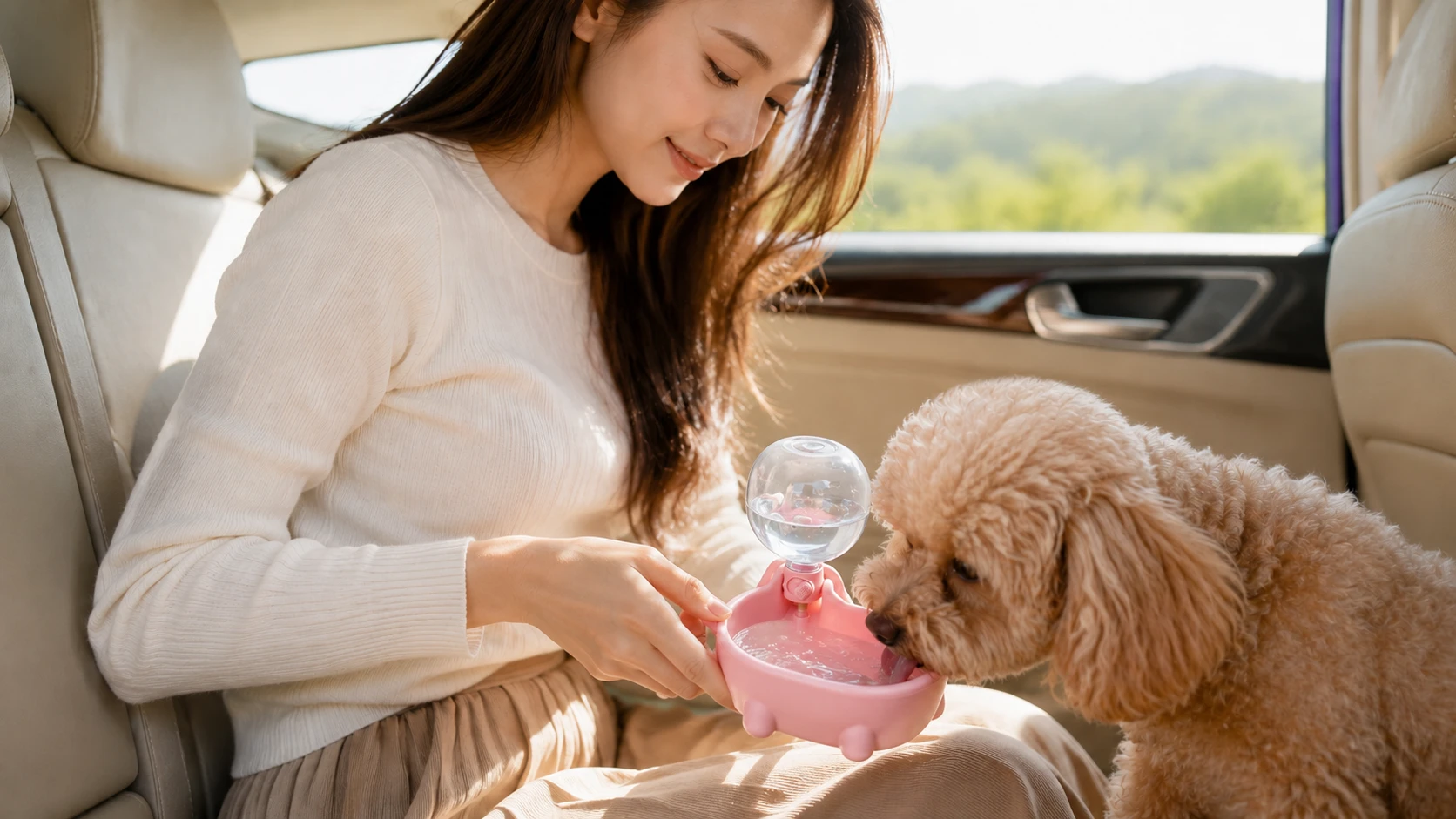 豆豆猪狗狗外出水杯折叠便携饮水器 · 卧室温馨角落 · GuardHound DOG