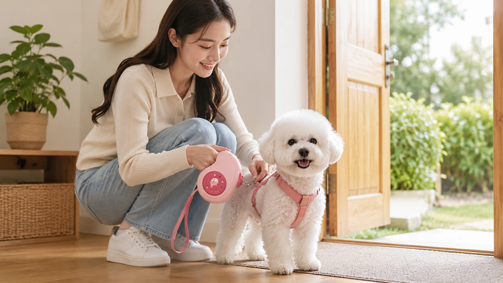 小白鲨狗狗宠物牵引绳自动伸缩 · 可爱卡通图 · GuardHound DOG