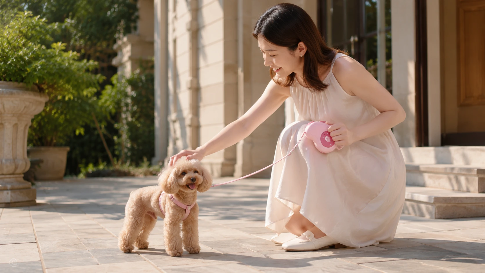 小白鲨狗狗宠物牵引绳自动伸缩 · 坚固金属挂 · GuardHound DOG