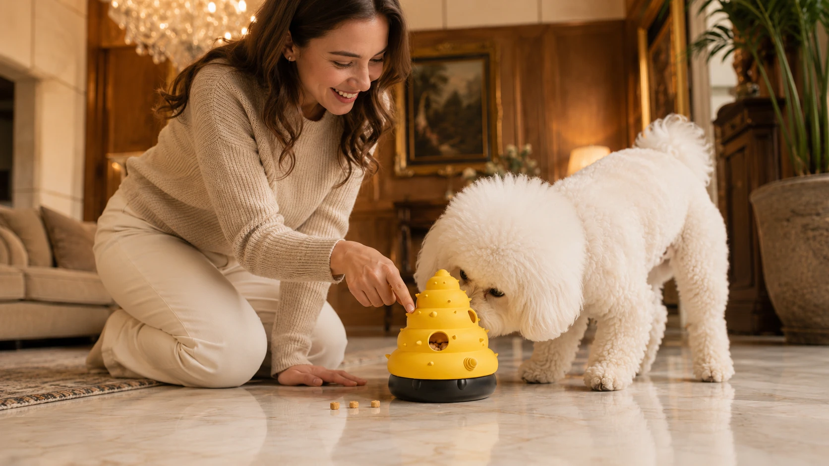 宠物藏食漏食玩具海螺玩具 · 金色晨光里的早餐游戏 · GuardHound DOG