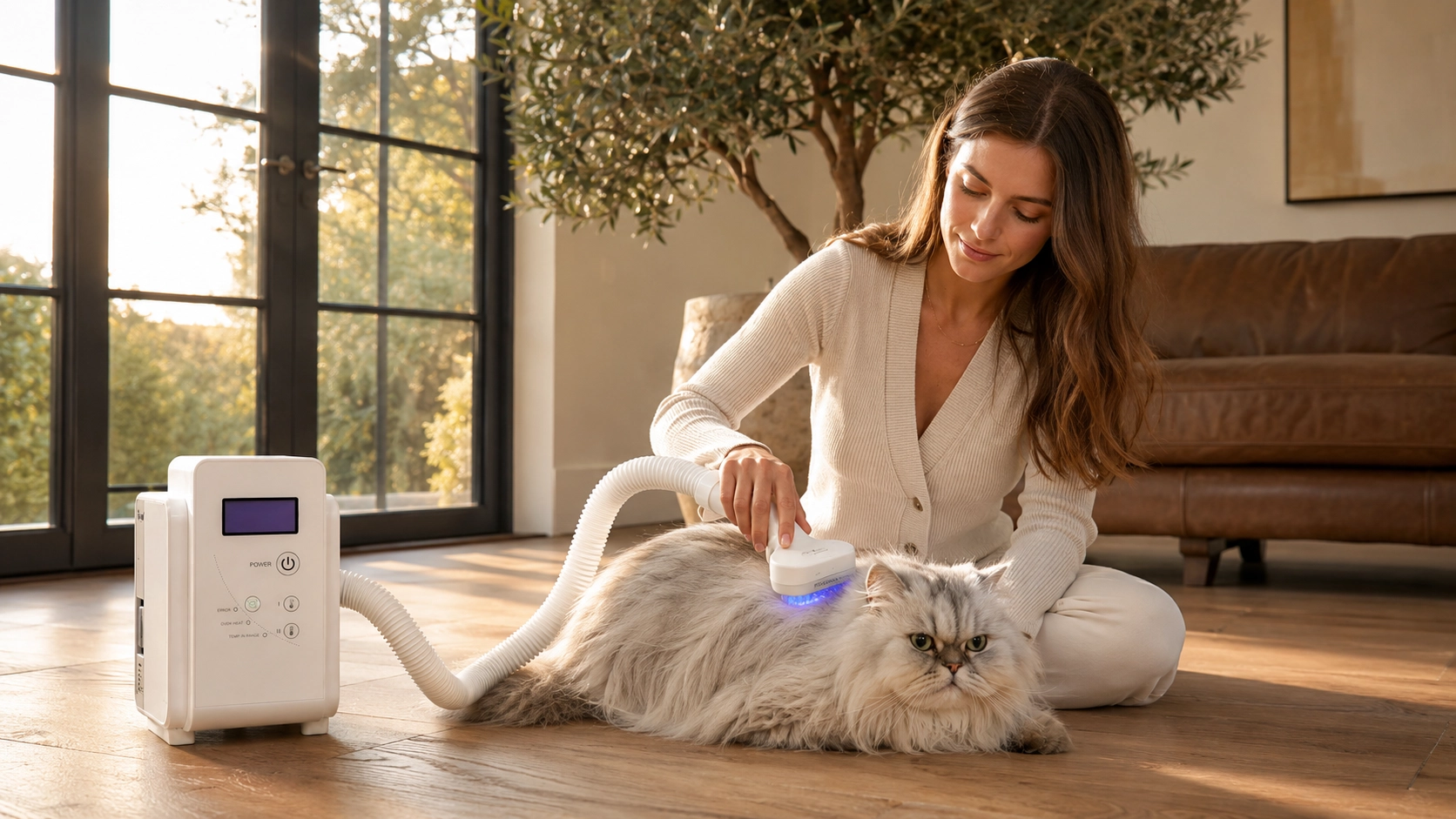 智能除虱器 · 午后客厅的波斯猫护理 · GuardHound