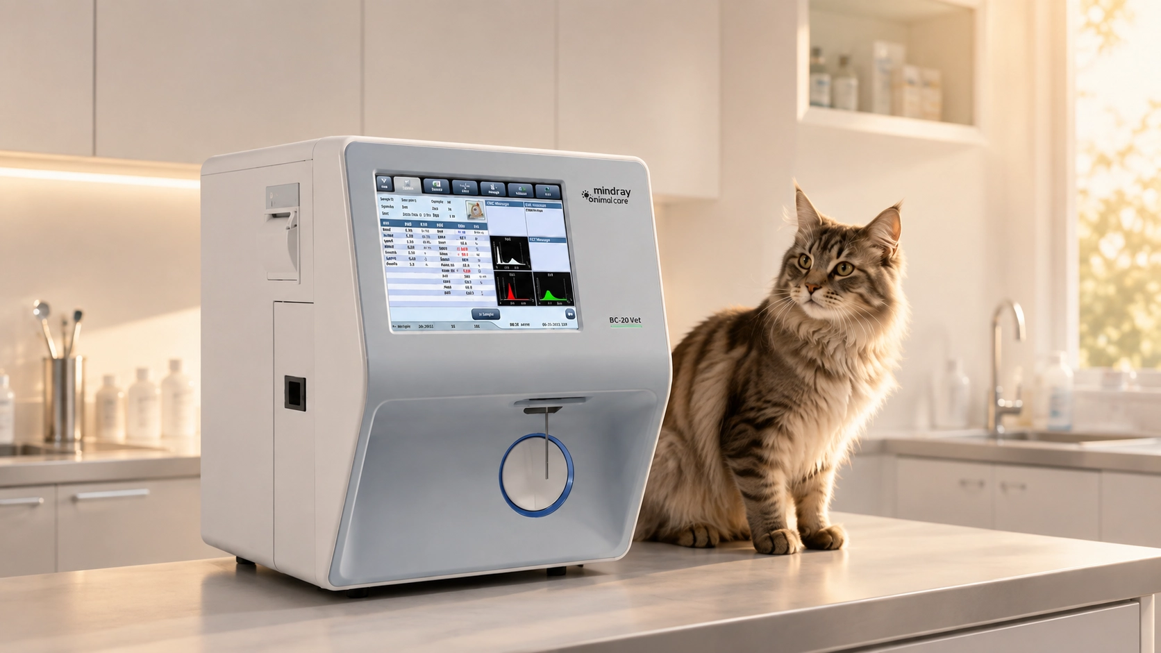 全自动兽用血液分析仪 · 晨光中的精准检测 · GuardHound