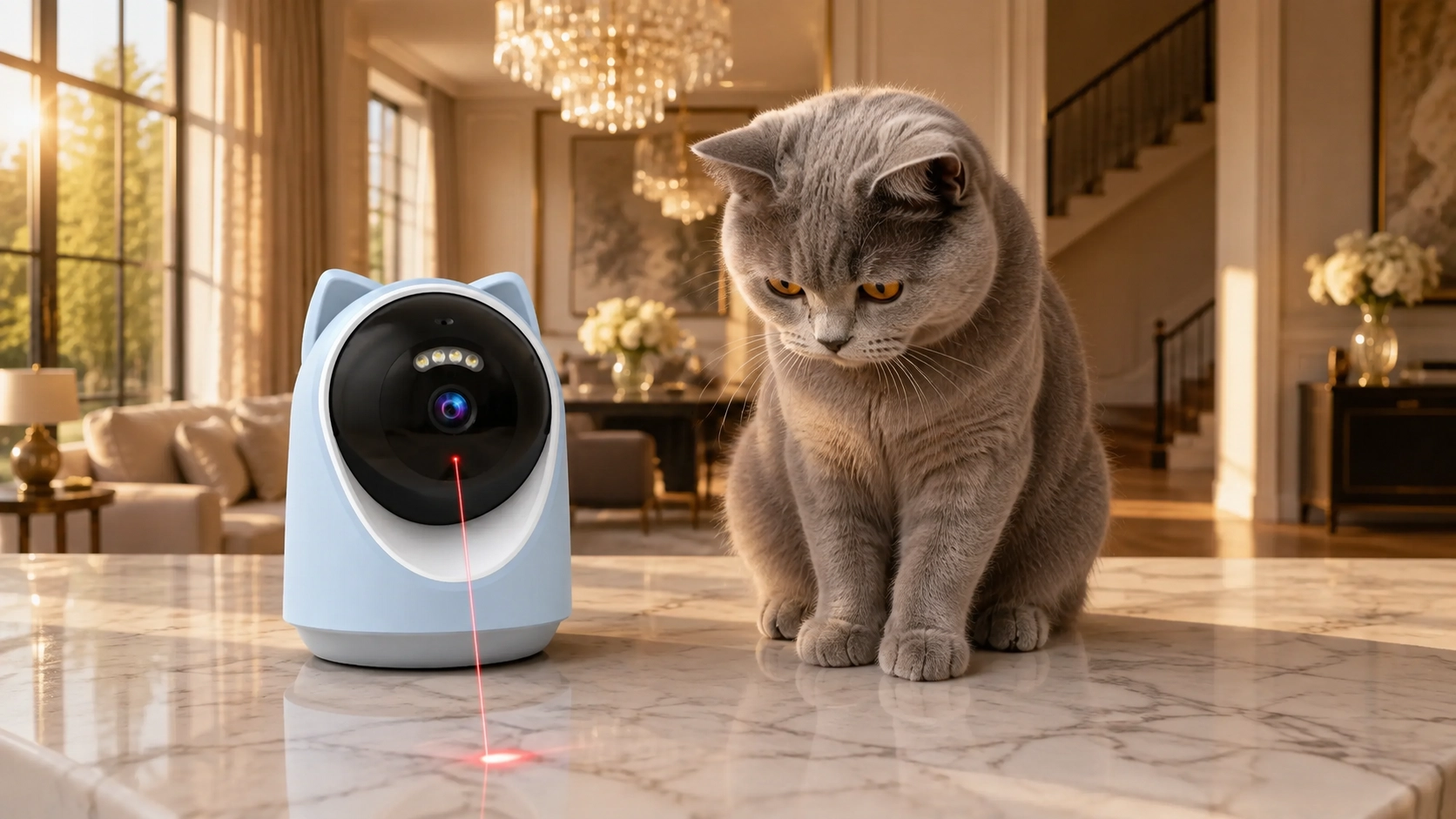 猫耳AI追踪激光逗宠监控 · AI识别 · GuardHound