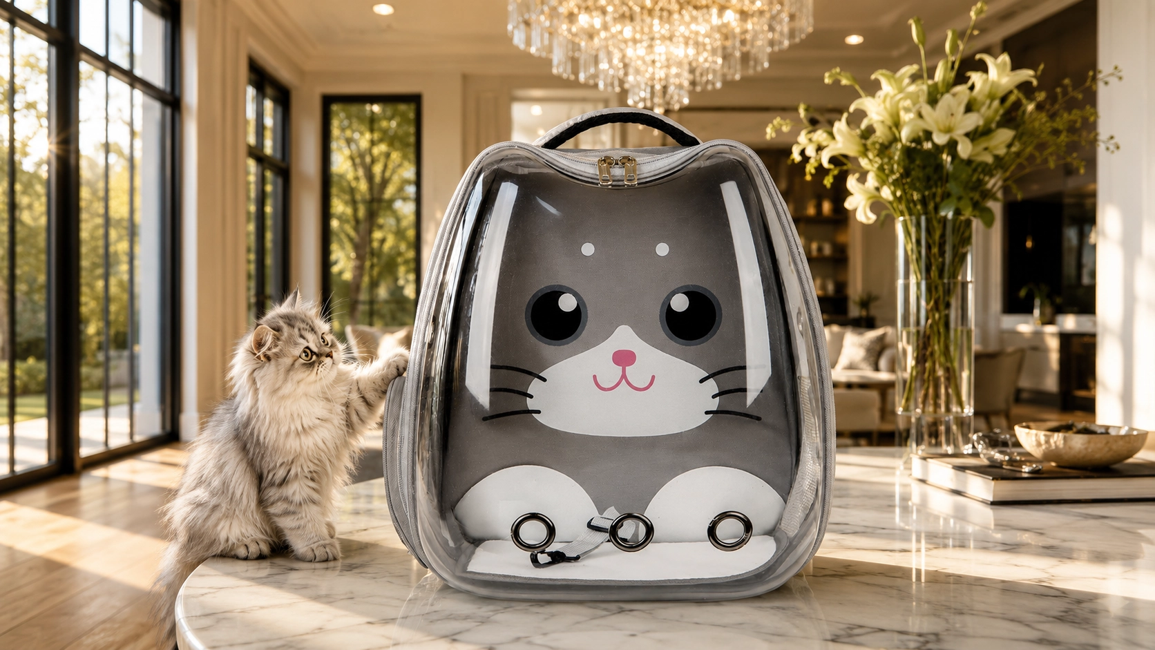 双肩透明卡通猫包 · 萌趣高颜值 · GuardHound