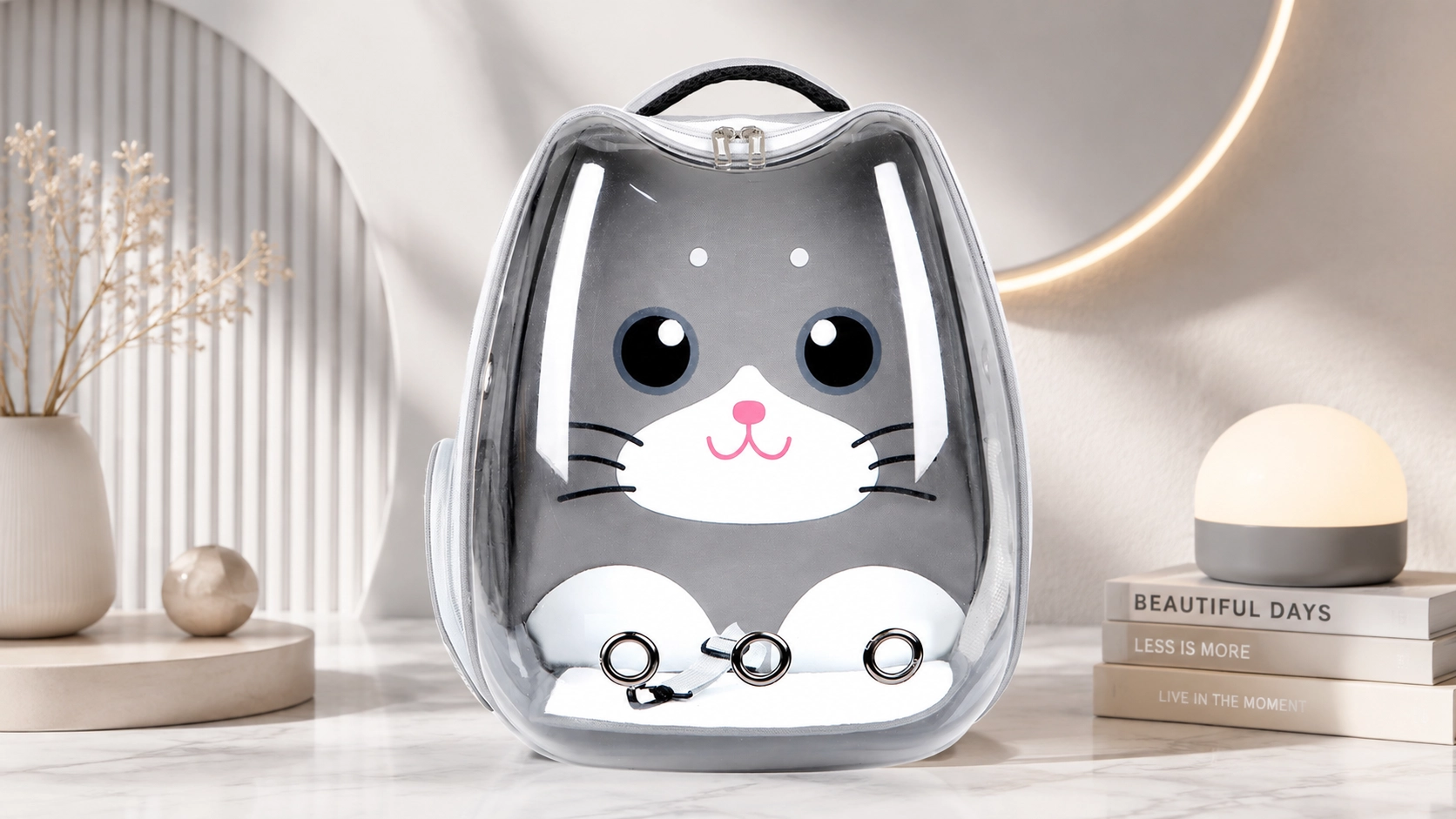 双肩透明卡通猫包 · 云雾灰 · GuardHound