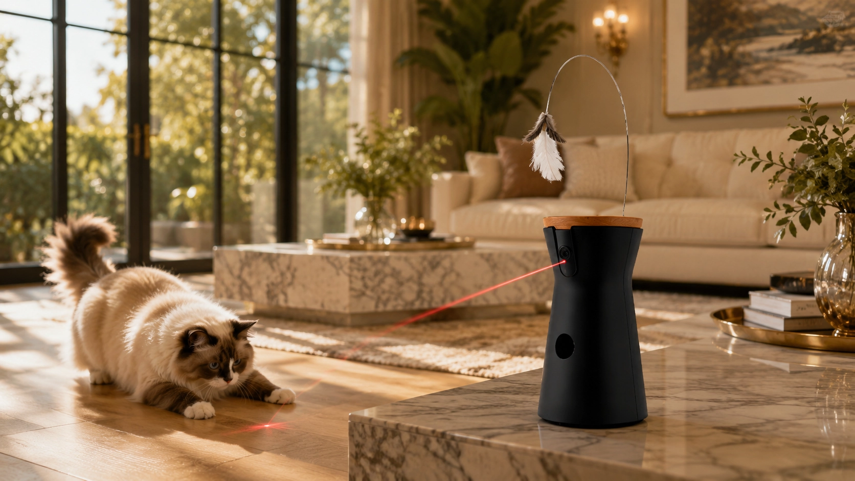 360度AI识别逗猫摄像头 · 高清夜视功 · GuardHound