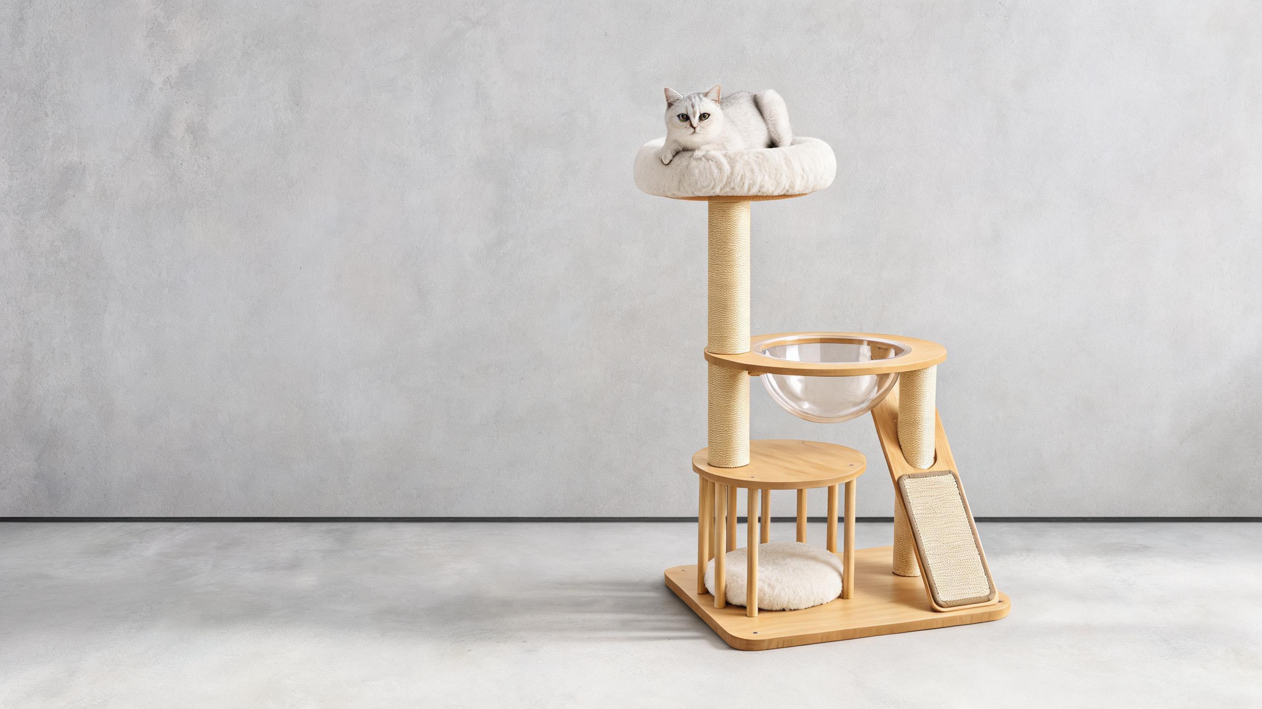 多层猫爬架带透明太空碗 · 细节图 1 · GuardHound