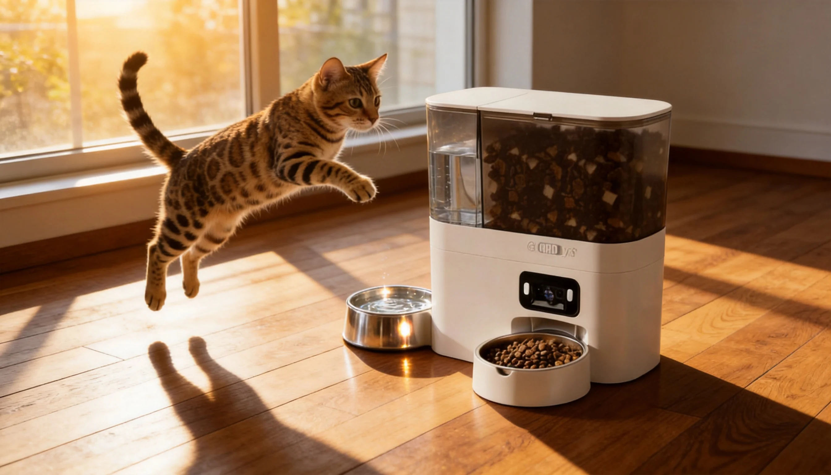 智能喂食饮水一体机 · 午后客厅的猫用饮水机 · GuardHound