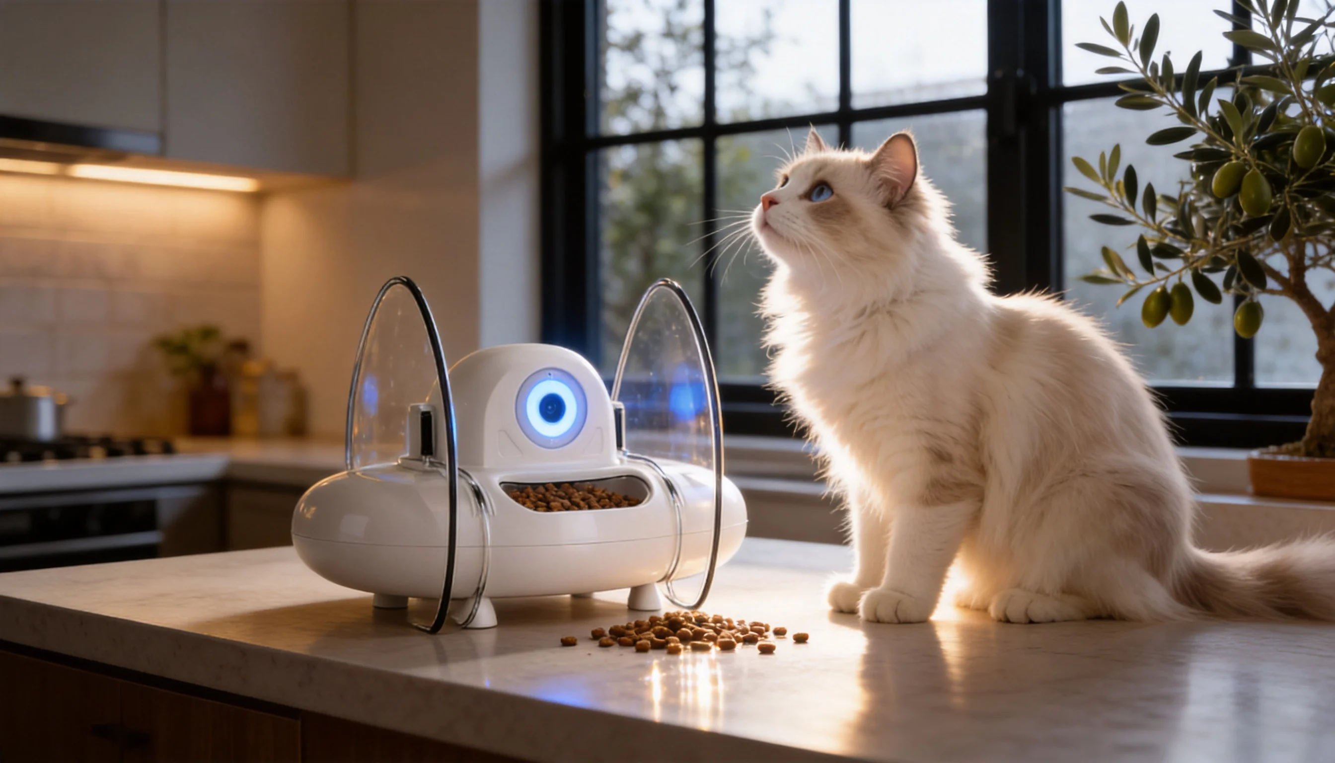 猫脸识别智能喂食器 · 晨光布菲猫用餐 · GuardHound