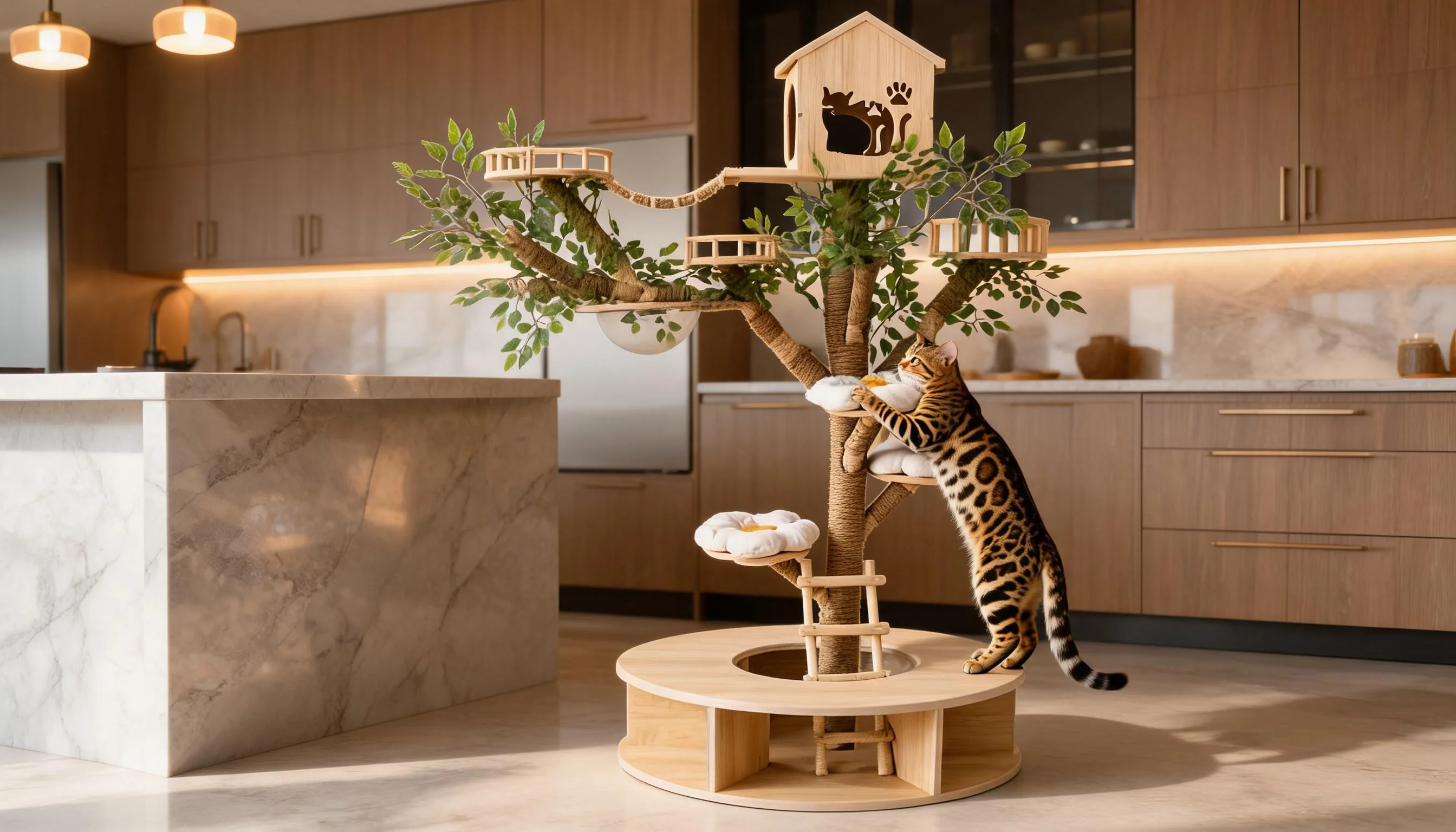 仿真树猫爬架 · 开放式厨房晨光 · GuardHound